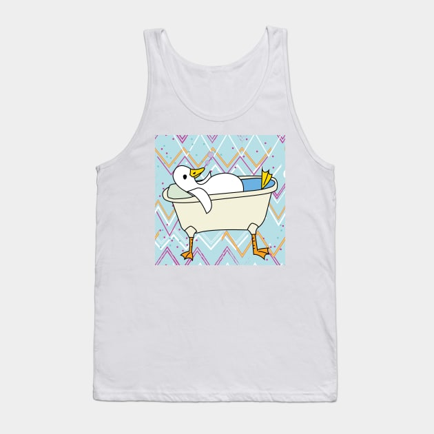 Duck Relaxing in the Tub Tank Top by counterclockwise